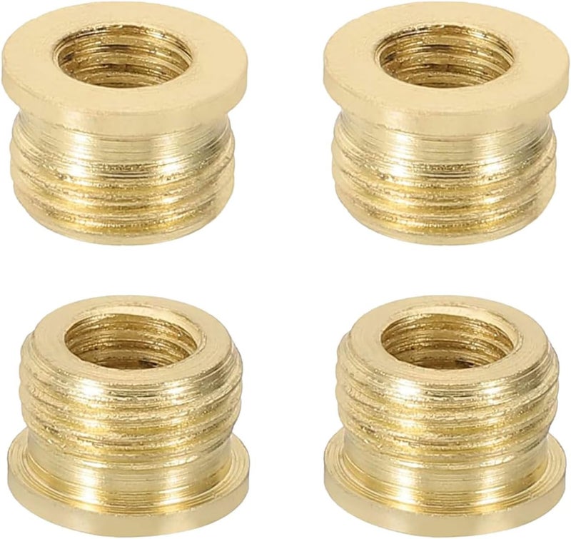 OMOBANU 4 Packs 1/8 IP (3/8") to 1/4-27 Lamp Finial Cap Adapter, Household Table Lamp Decorative Copper Finial Thread Adapter for Lamps Finials Install - Image 1